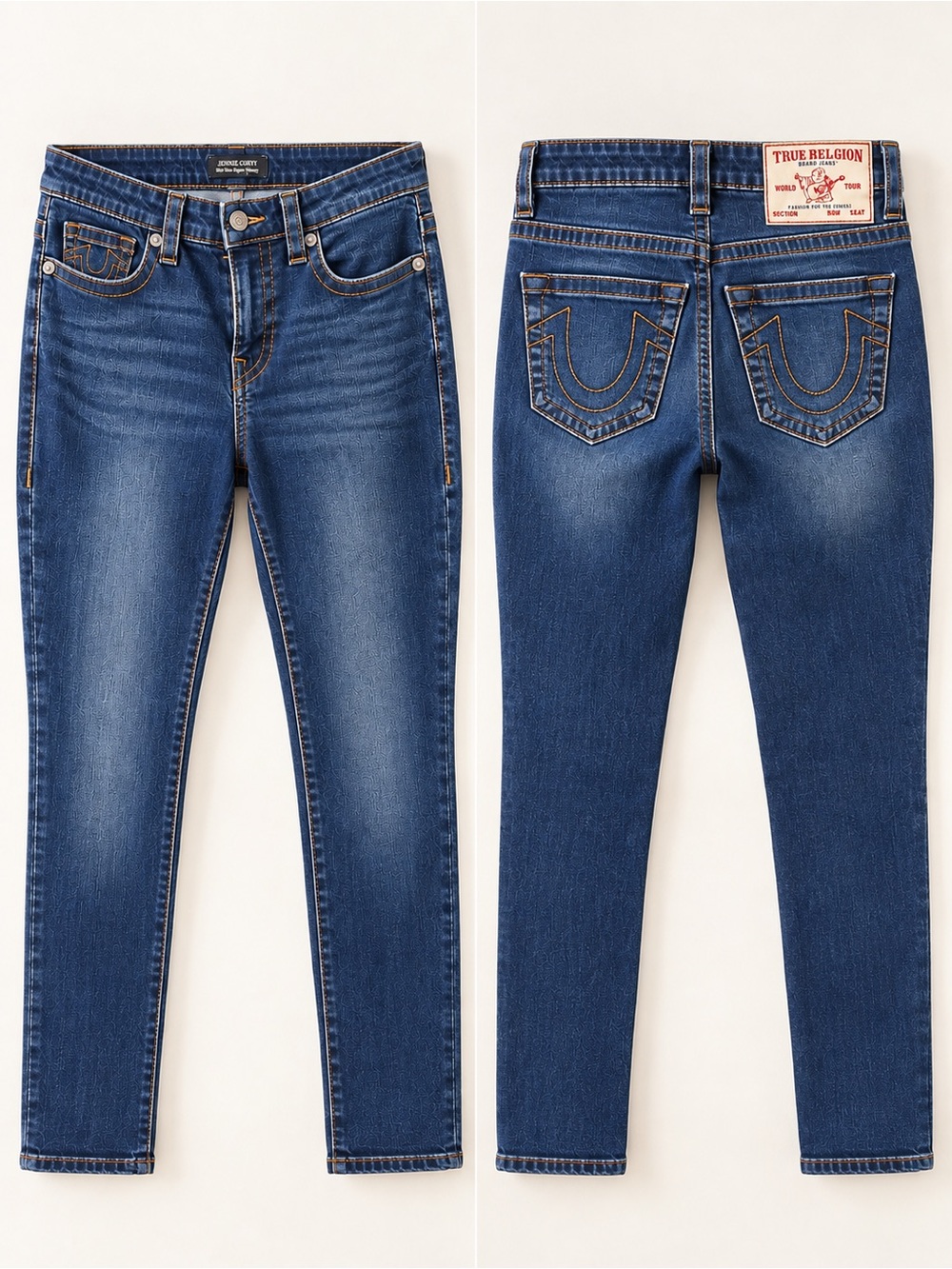 True Religion Jennie Curvy Mid Rise Super Skinny Dark Wash Jeans